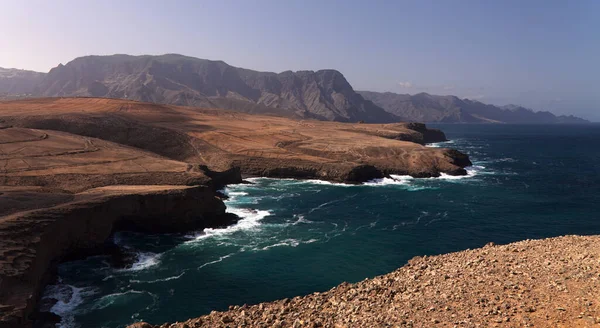 Gran Canaria Peisaj Coasta Abruptă Nord Vest Erodată Între Municipalitățile — Fotografie, imagine de stoc