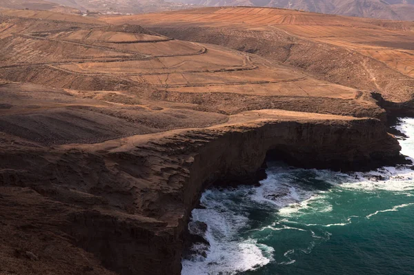 Gran Canaria Landskap Branta Eroderade Nordvästra Kusten Mellan Galdar Och — Stockfoto