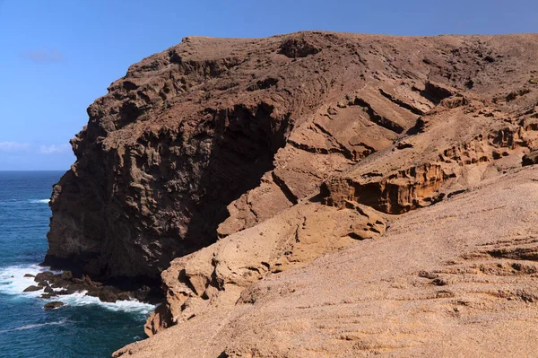 Gran Canaria Landskap Branta Eroderade Nordvästra Kusten Mellan Galdar Och — Stockfoto