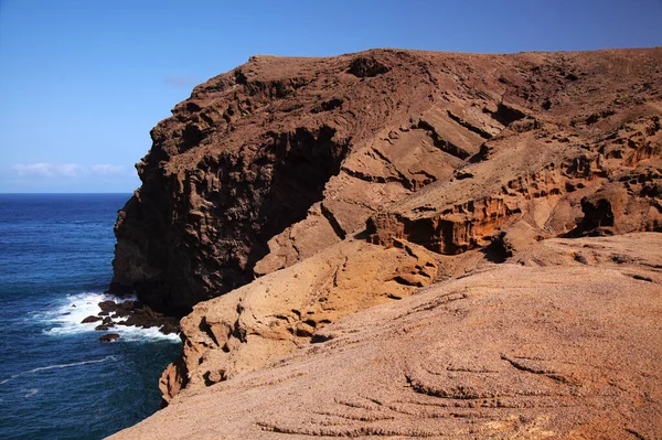 Gran Canaria Paisagem Íngreme Erodida Costa Noroeste Entre Municípios Galdar — Fotografia de Stock