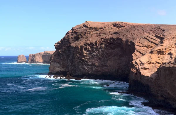 Gran Canaria Krajobraz Stromego Erozji Północno Zachodniego Wybrzeża Pomiędzy Gminami — Zdjęcie stockowe