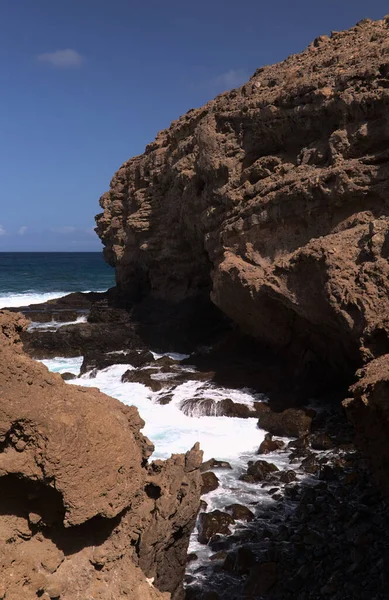 Gran Canaria Landschaft Mit Steiler Erodierter Nordwestküste Zwischen Den Gemeinden — Stockfoto
