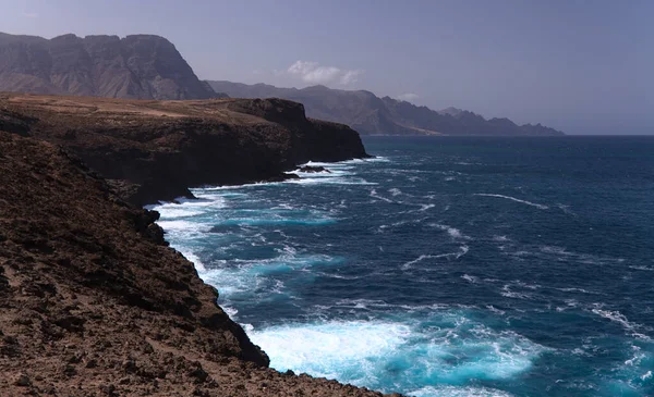 Gran Canaria Peisaj Coasta Abruptă Nord Vest Erodată Între Municipalitățile — Fotografie, imagine de stoc