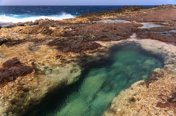 Nedgrävd Nordvästkust Gran Canaria Kanarieöarna Galdar Kommun — Stockfoto