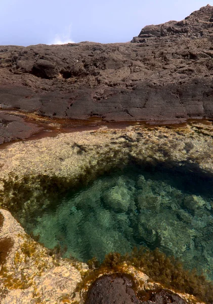 Eroded Noordwestkust Van Gran Canaria Canarische Eilanden Gemeente Galdar — Stockfoto