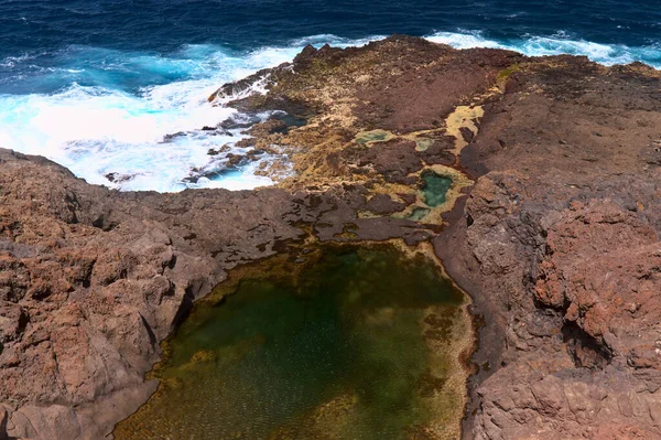 Nedgrävd Nordvästkust Gran Canaria Kanarieöarna Galdar Kommun — Stockfoto