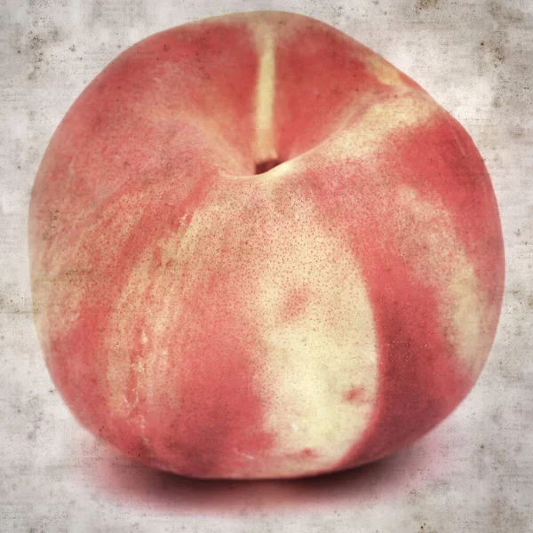 成熟红圆的桃子 正方形的旧纸制背景 — 图库照片