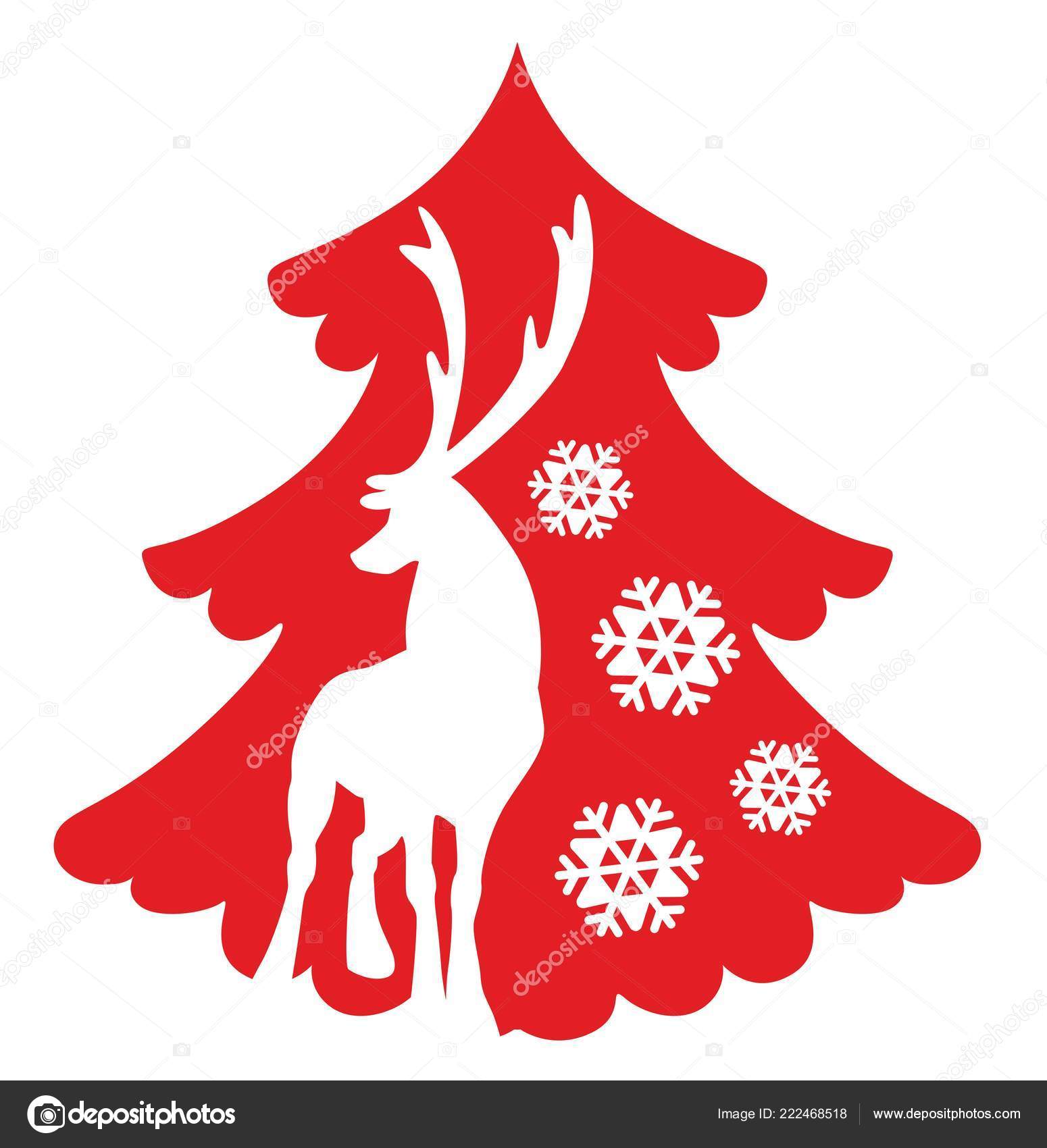 Download Silhouette Christmas Deer Snowflakes Christmas Tree ...