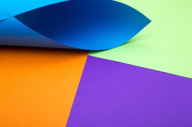 Renkli kağıt sayfalarının soyut arkaplanı, dekorasyon için, metin tasarımı için, şablon için