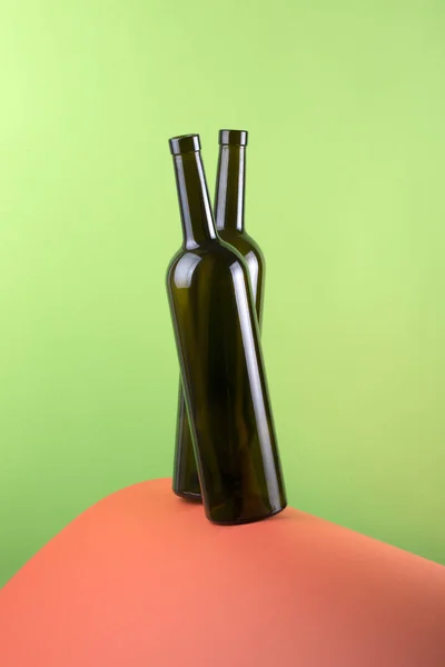 Abstract Still Life Color Background Two Glass Bottles — Stock Photo, Image