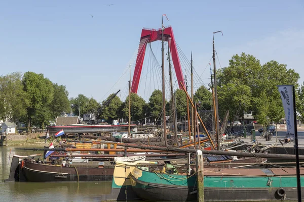 Rotterdam Holandia Lipca 2018 Widok Stary Port Centralnej Części Miasta — Zdjęcie stockowe