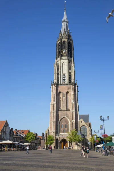 Дельфт Нідерланди Липня 2018 Ньіве Керк Протестантська Церква Місті Delft — стокове фото