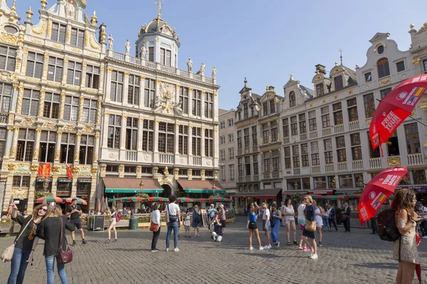 Brüssel Belgien Juli 2018 Touristen Aus Verschiedenen Ländern Zum Grand — Stockfoto