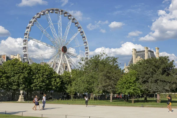 París Francia Julio 2018 Rueda Fortuna Jardín Las Tullerías París — Foto de Stock