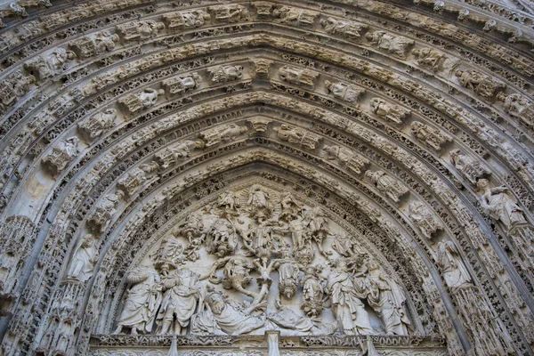 Skulpturala Figurer Fasaden Rouen Cathedral — Stockfoto