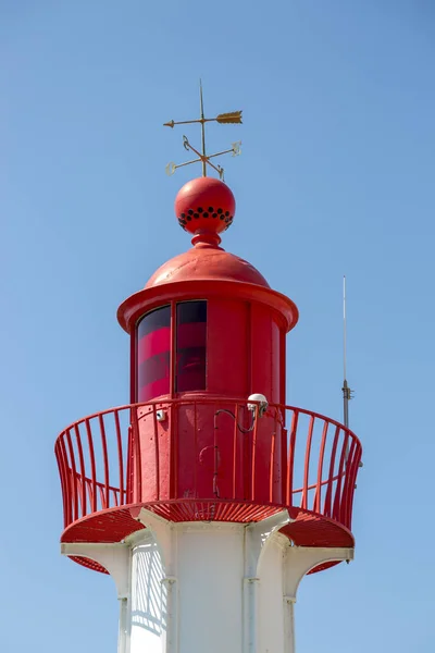 Trouville Frankreich Juli 2018 Roter Leuchtturm Der Küste Von Trouville — Stockfoto