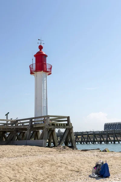 Trouville França Julho 2018 Farol Vermelho Costa Trouville — Fotografia de Stock