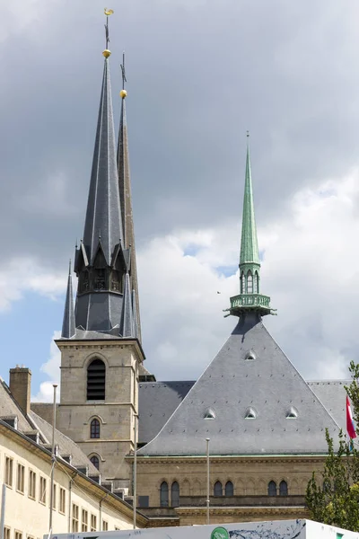 Luxemburg Storslagen Duchy Luxembourg Juli 2018 Tornen Notre Dame Katedralen — Stockfoto