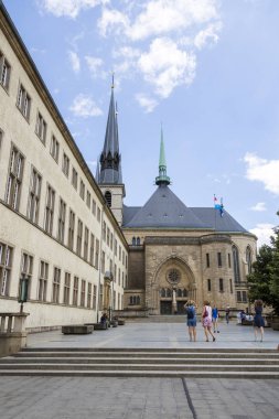 Luxembourg, Lüksemburg - 06 Temmuz 2018 Büyük Dükalığı: Lüksemburg'Notre-Dame Katedrali