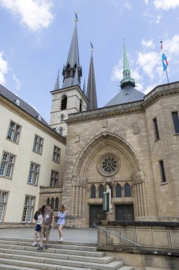 Luxembourg, Lüksemburg - 06 Temmuz 2018 Büyük Dükalığı: Lüksemburg'Notre-Dame Katedrali