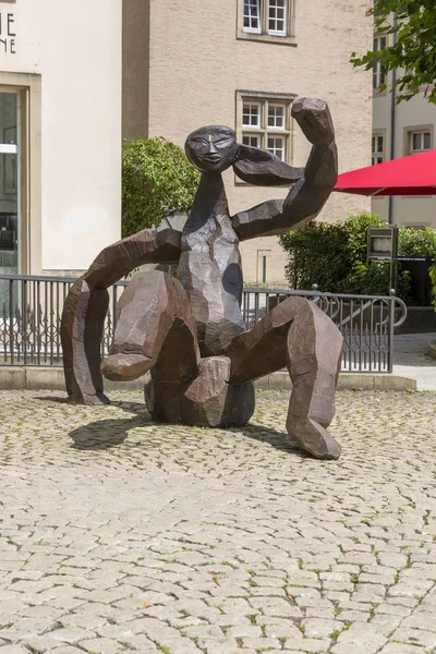Люксембург Великое Герцогство Люксембург Июля 2018 Года Современная Скульптура Сердце — стоковое фото