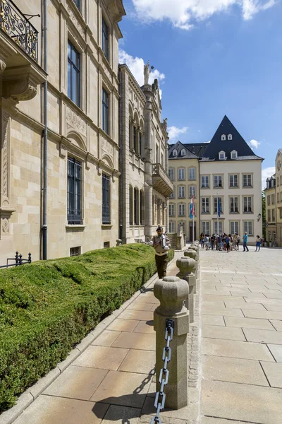 Luxemburg Storhertigdömet Luxemburg Juli 2018 Skydd Storhertigpalatset Luxemburg — Stockfoto