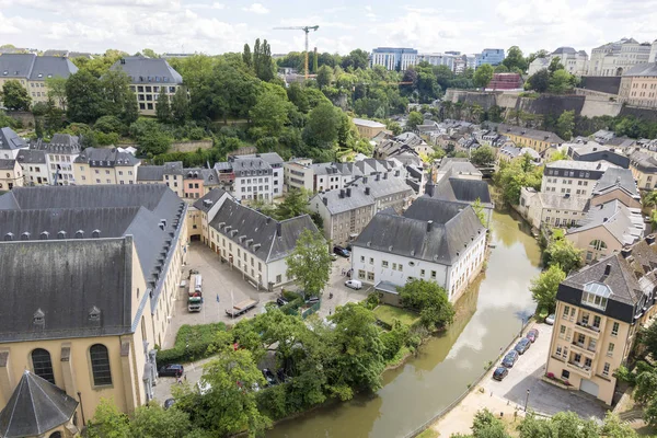 Lucembursko Velkovévodství Lucemburského Července 2018 Pohled Řeky Alzette Dolní Město — Stock fotografie