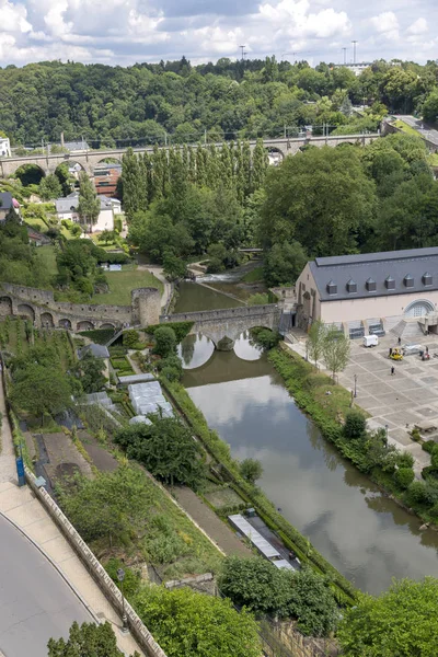 Luxembourg Grand Duchy Luxembourg July 2018 View Alzette River Lower — Stock Photo, Image