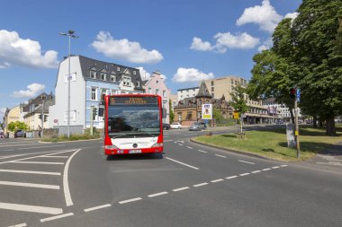 Trier, Almanya - 06 Temmuz 2018: Trier merkezi sokakta görünümünü