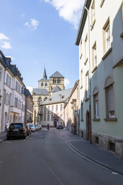 Trier Tyskland Juli 2018 Utsikt Över Gatan Centrala Delen Trier — Stockfoto