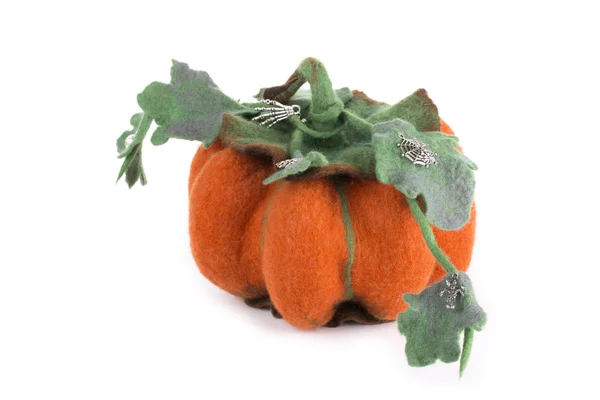 Pumpkin Handmade Felted Wool Celebration Halloween — Stock Photo, Image