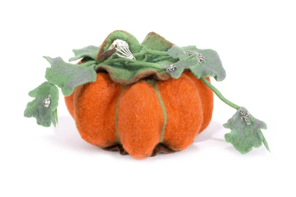 Pumpkin Handmade Felted Wool Celebration Halloween — Stock Photo, Image