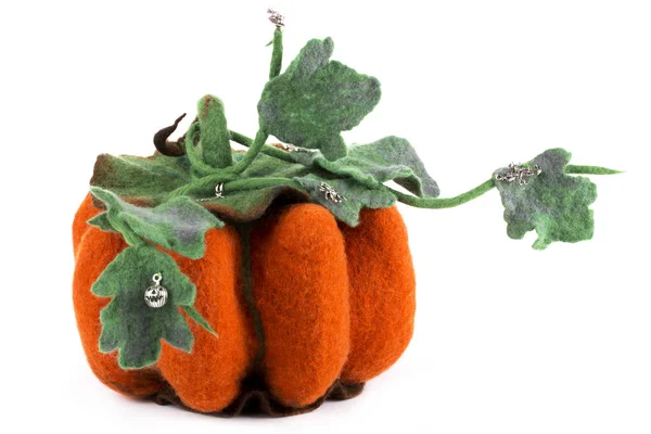 Pumpkin Handmade Felted Wool Celebration Halloween — Stock Photo, Image