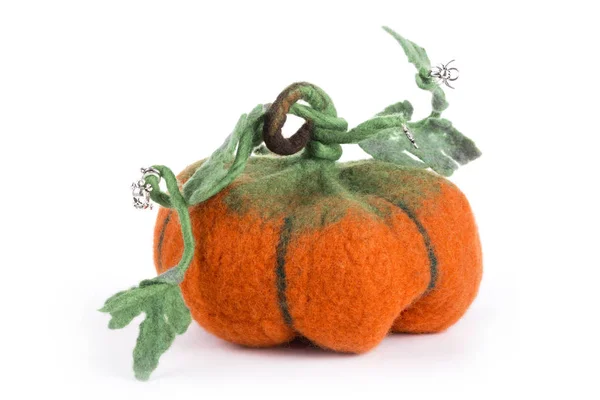 Pumpkin Handmade Felted Wool Celebration Halloween — Stock Photo, Image