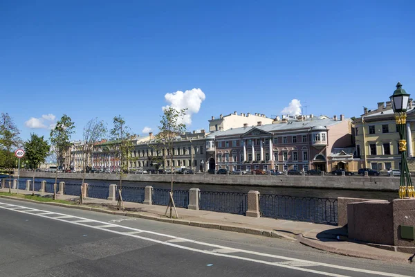 São Petersburgo Rússia Agosto 2018 Vista Rio Fontanka Embankment São — Fotografia de Stock