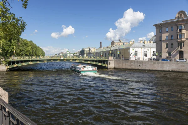 Petersburg Russia August 2018 View Panteleymonovsky Bridge Fontanka River Petersburg — Stock Photo, Image