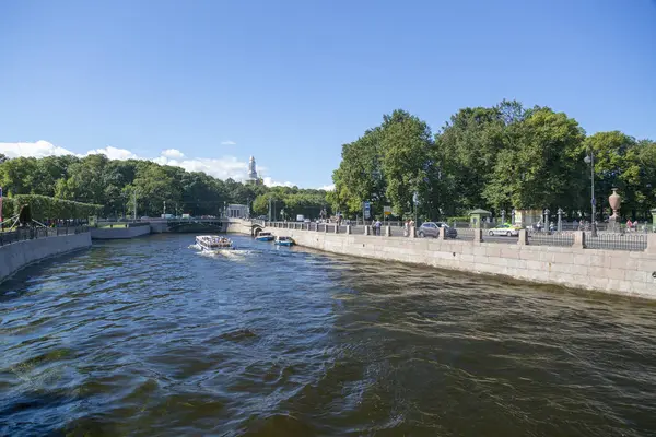 San Petersburgo Rusia Agosto 2018 Vista Del Embankment Del Río — Foto de Stock