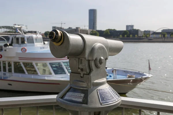 Cologne Germany July 2018 Spyglass Promenade Rhine River Cologne — Stock Photo, Image