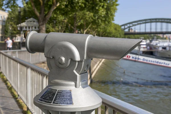 Cologne Germany July 2018 Spyglass Promenade Rhine River Cologne — Stock Photo, Image