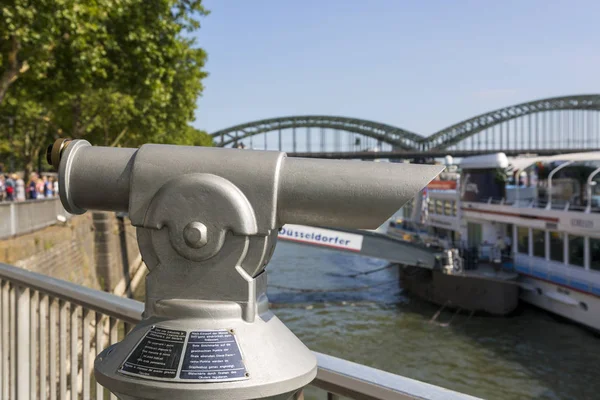 Cologne Germany July 2018 Spyglass Promenade Rhine River Cologne — Stock Photo, Image