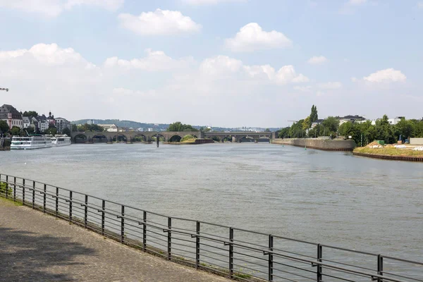 Koblenz Germany July 2018 Moselle River Koblenz View Embankment — Stock Photo, Image