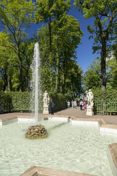 Petersburg Rusko Srpna 2018 Fontána Letní Zahradě Petrohrad — Stock fotografie