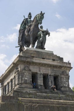 Koblenz, Almanya - 07 Temmuz 2018: Kaiser Wilhelm ı. Koblenz, Anıt