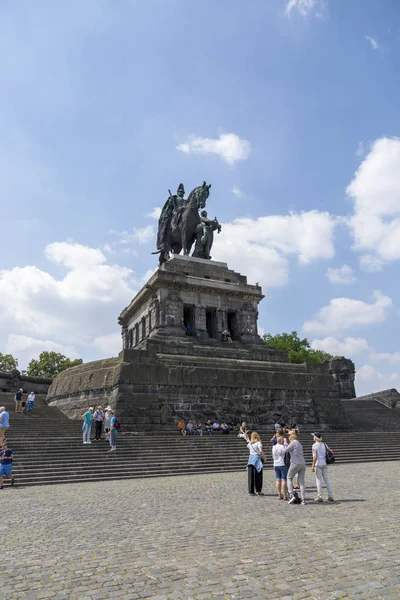 Koblenz Alemania Julio 2018 Monumento Káiser Guillermo Coblenza — Foto de Stock