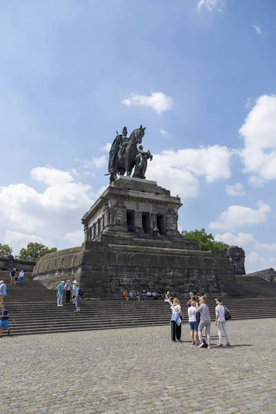 Coblence Allemagne Juillet 2018 Monument Empereur Guillaume Coblence — Photo