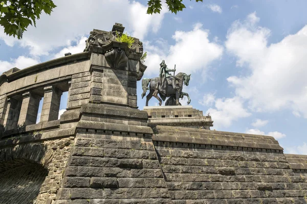 Κόμπλεντς Γερμανία Ιουλίου 2018 Μνημείο Στο Kaiser Wilhelm Κόμπλεντς Πλαϊνή — Φωτογραφία Αρχείου
