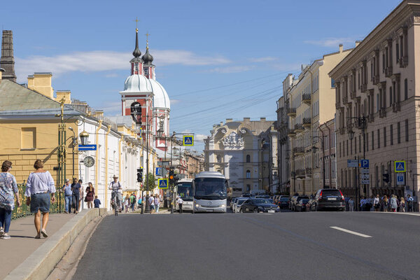 Санкт-Петербург, Россия - 08 августа 2018 года: Вид на улицу Пестель в центре Санкт-Петербурга
