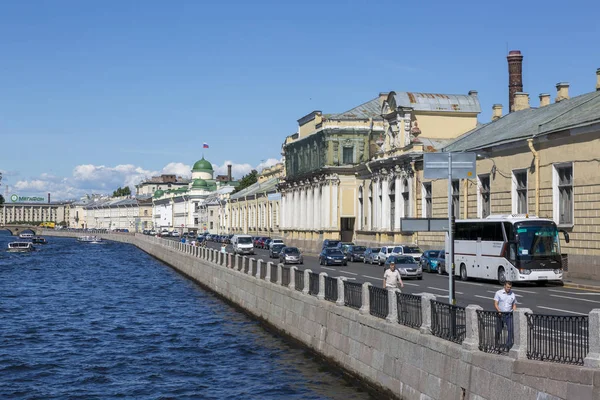 俄罗斯圣彼得堡 2018年8月08日 圣彼得堡 Fontanka 河堤防景观 — 图库照片