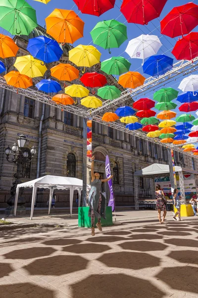 San Petersburgo Rusia Agosto 2018 Callejón Sombrillas Solyany Lane San — Foto de Stock