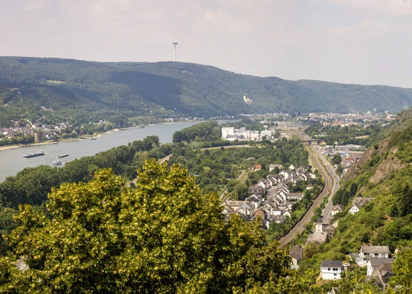 Braubach Tyskland Juli 2018 Staden Braubach Och Den Rhine Dalen — Stockfoto